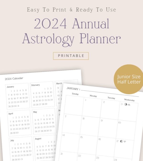 Dated astrology planner printable